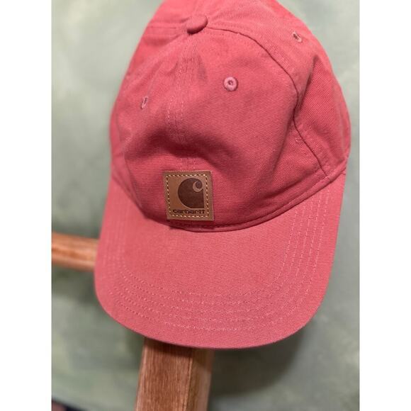 Carhartt Canvas Cap Work Wear Outdoors Patch Baseball Cap In Salmon Pink OS - Picture 3 of 7